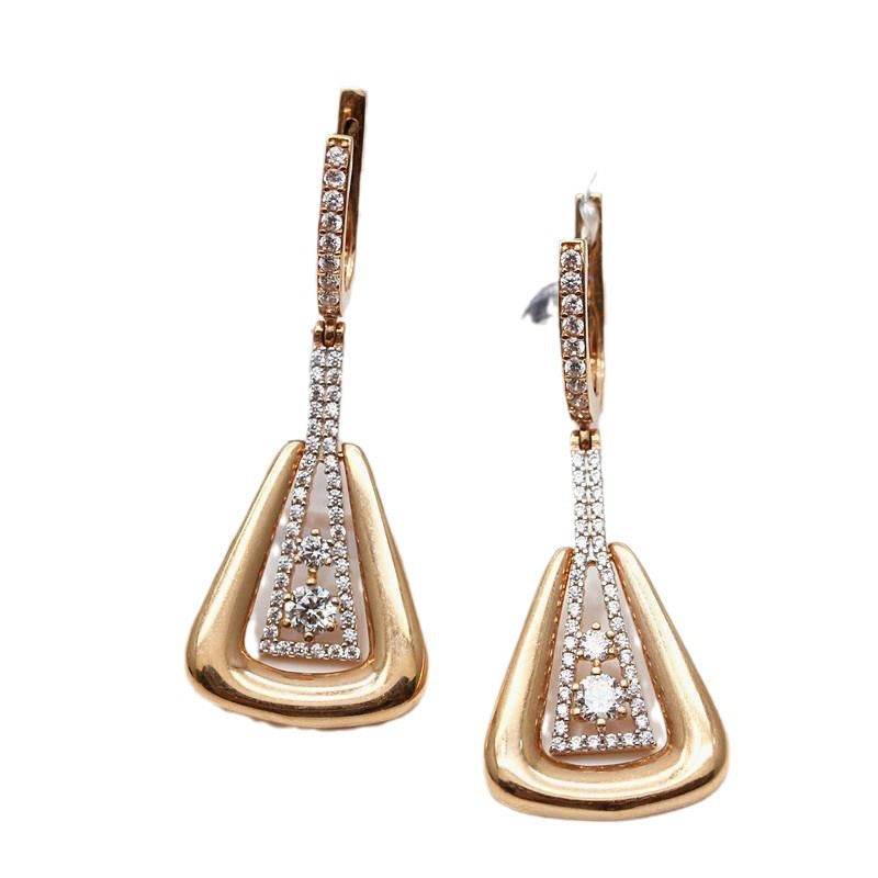 Elegant Rose Gold Plated Zircon Earrings - All-Match Design for Women - Buy Center