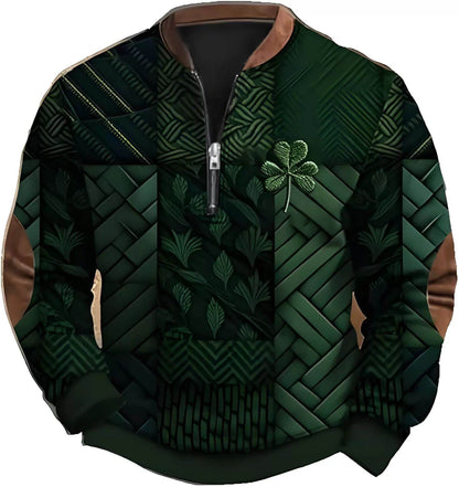 Trendy 3D Digital Printing Half-Zip Sweatshirt for Men - Stylish Comfort - Buy Center