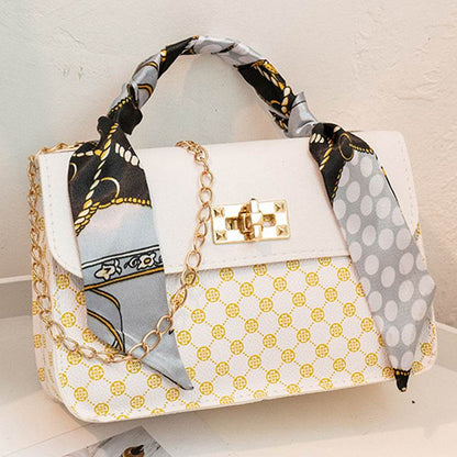 Trendy One-Shoulder PU Tote Bag - Stylish Fashion Scarf Design 2025 - Buy Center