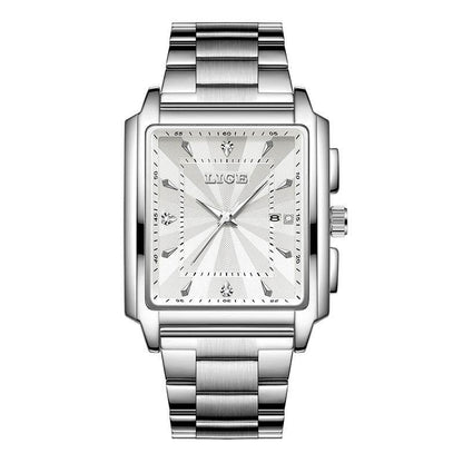 Buycenter Men's Square Dial Steel Belt Watch - Stylish and Modern Design - Buy Center