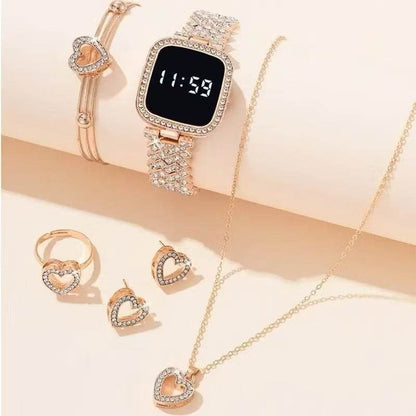 Buy Center Women’s Fashion Jewelry Set - Stylish Rose Gold Watch & Accessories - Buy Center