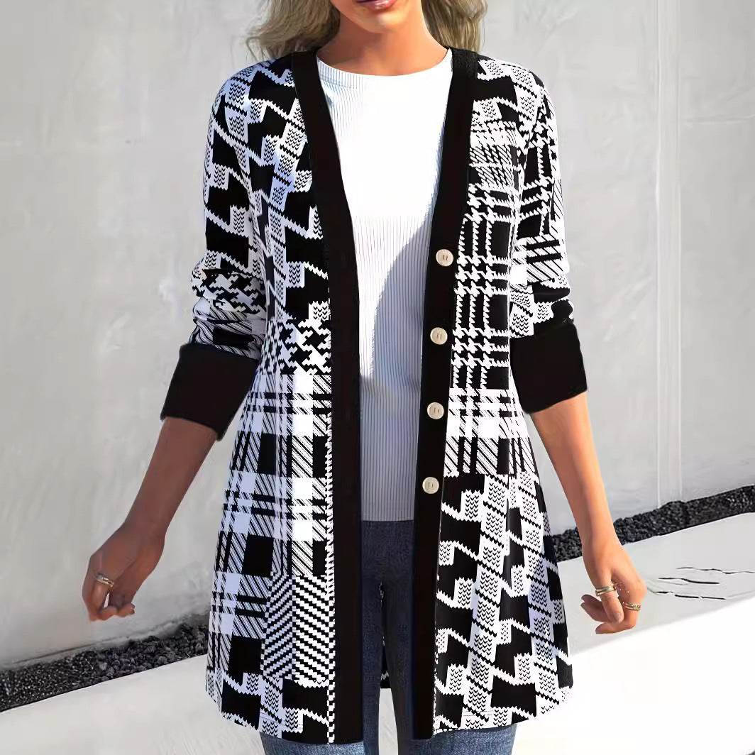 Buycenter Casual Loose Cardigan - Long Sleeve Black Jacket for Women - Buy Center