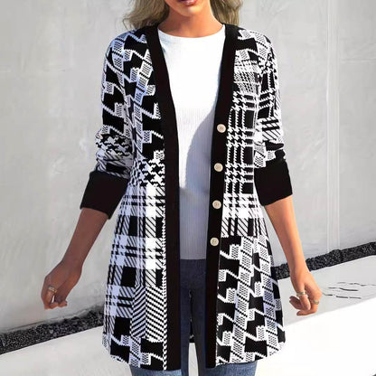 Buycenter Casual Loose Cardigan - Long Sleeve Black Jacket for Women - Buy Center