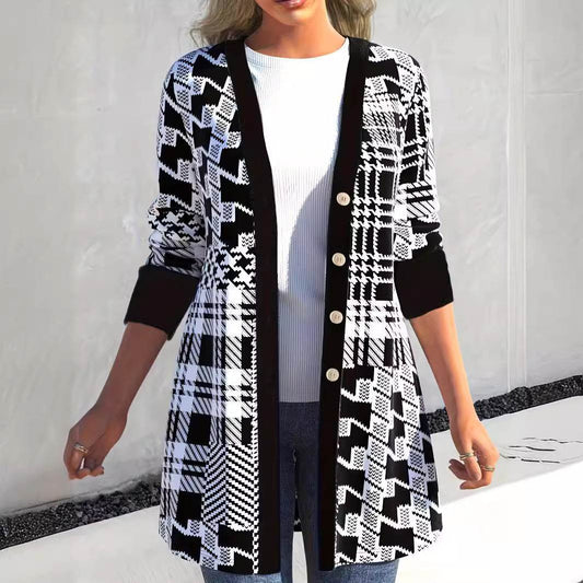 Buycenter Casual Loose Cardigan - Long Sleeve Black Jacket for Women - Buy Center