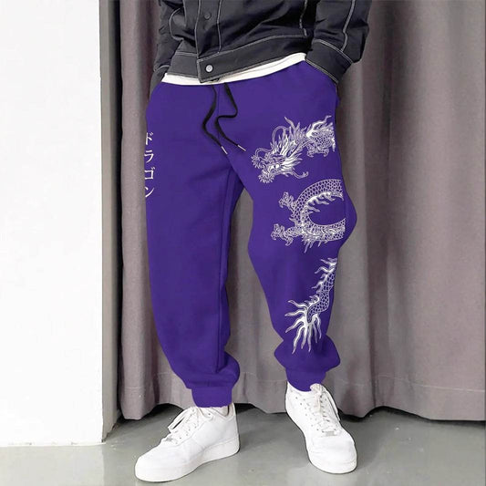 Dark Printed Lace-Up Sweatpants for Men & Women - Comfortable Cotton Fit - Buy Center