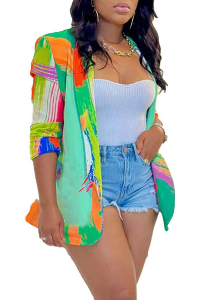 Buycenter Candy Color Cardigan Coat - Loose Fit, 3D Print Style - Buy Center