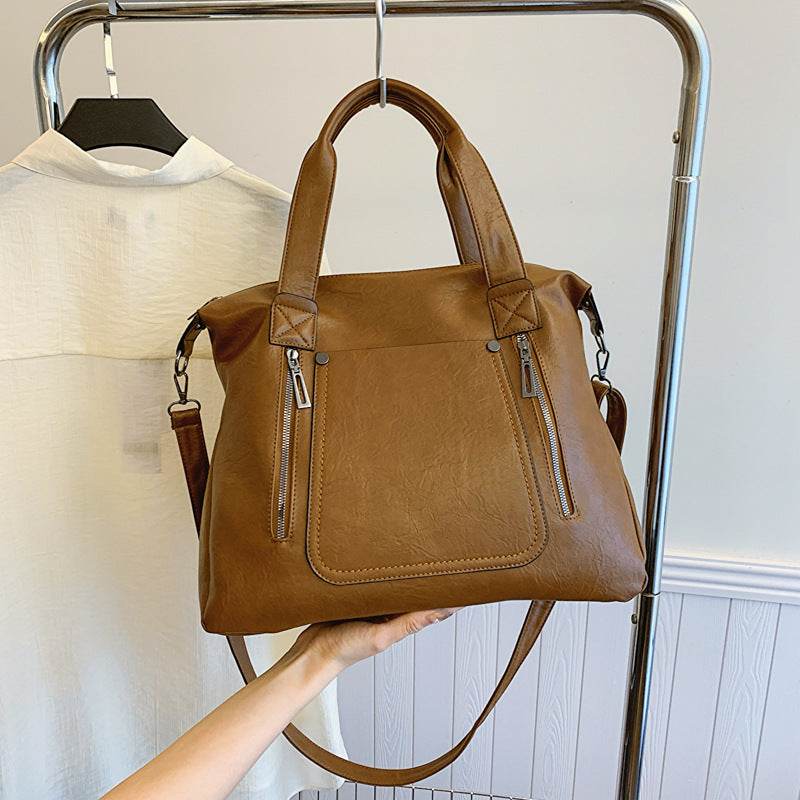 Retro Women's Crossbody Bag - Soft PU One-Shoulder Tote in Stylish Colors - Buy Center