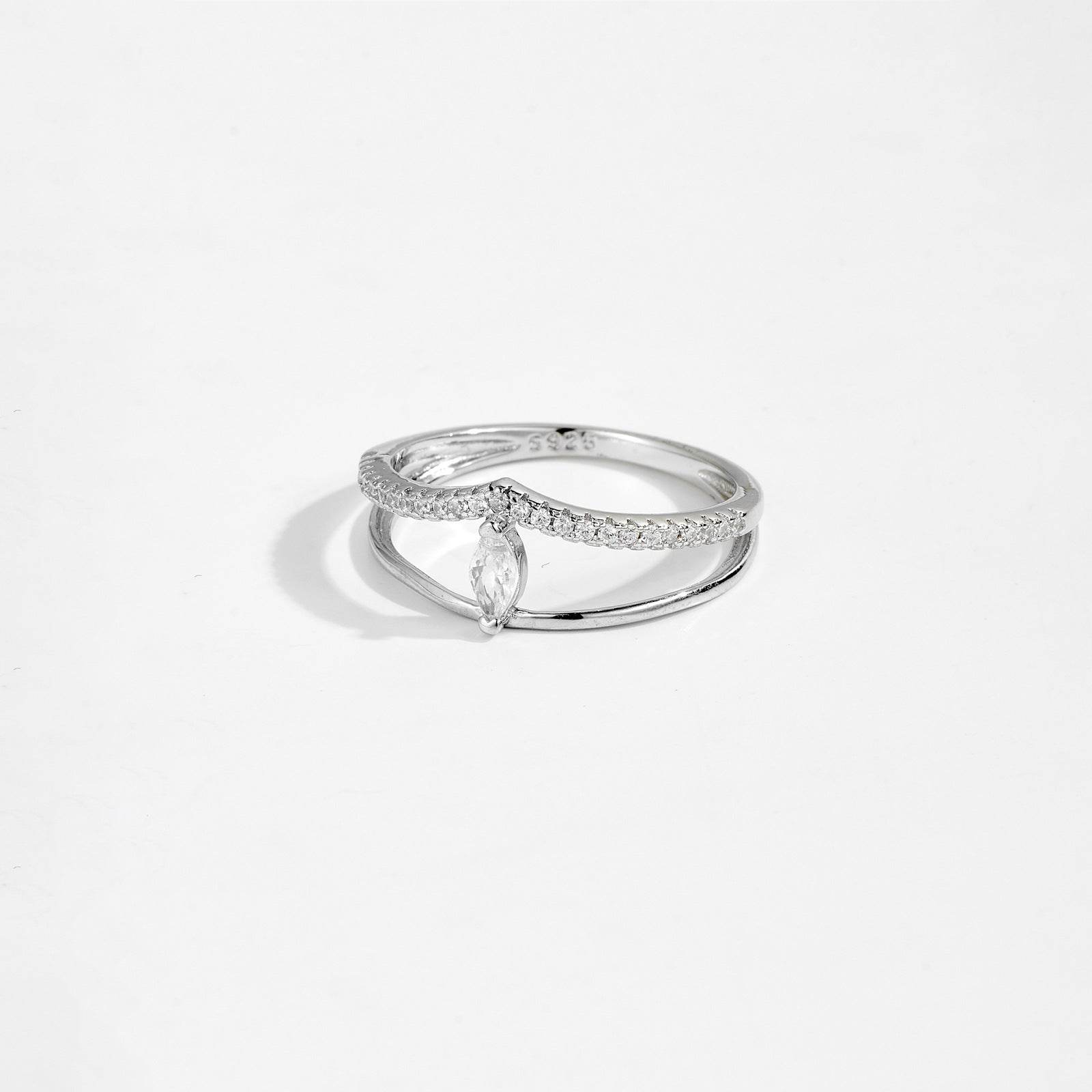Buy Center Trendy Zircon Twin Ring - Affordable Luxury for Women - Buy Center