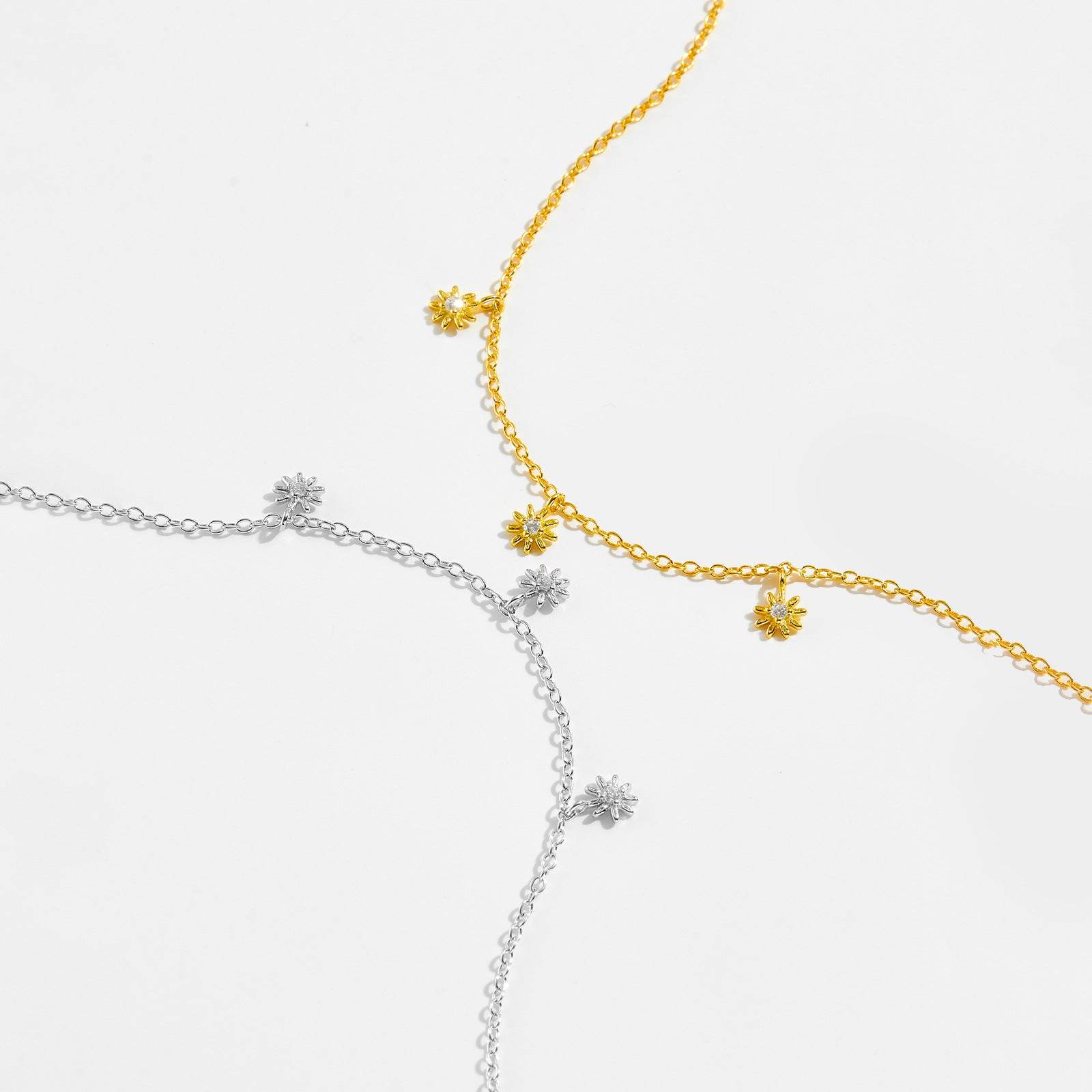 Elegant 925 Silver Flower Bracelet - Stylish Electroplated Design for Women - Buy Center