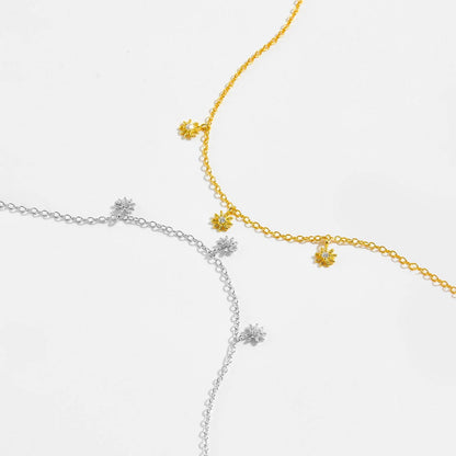 Elegant 925 Silver Flower Bracelet - Stylish Electroplated Design for Women - Buy Center