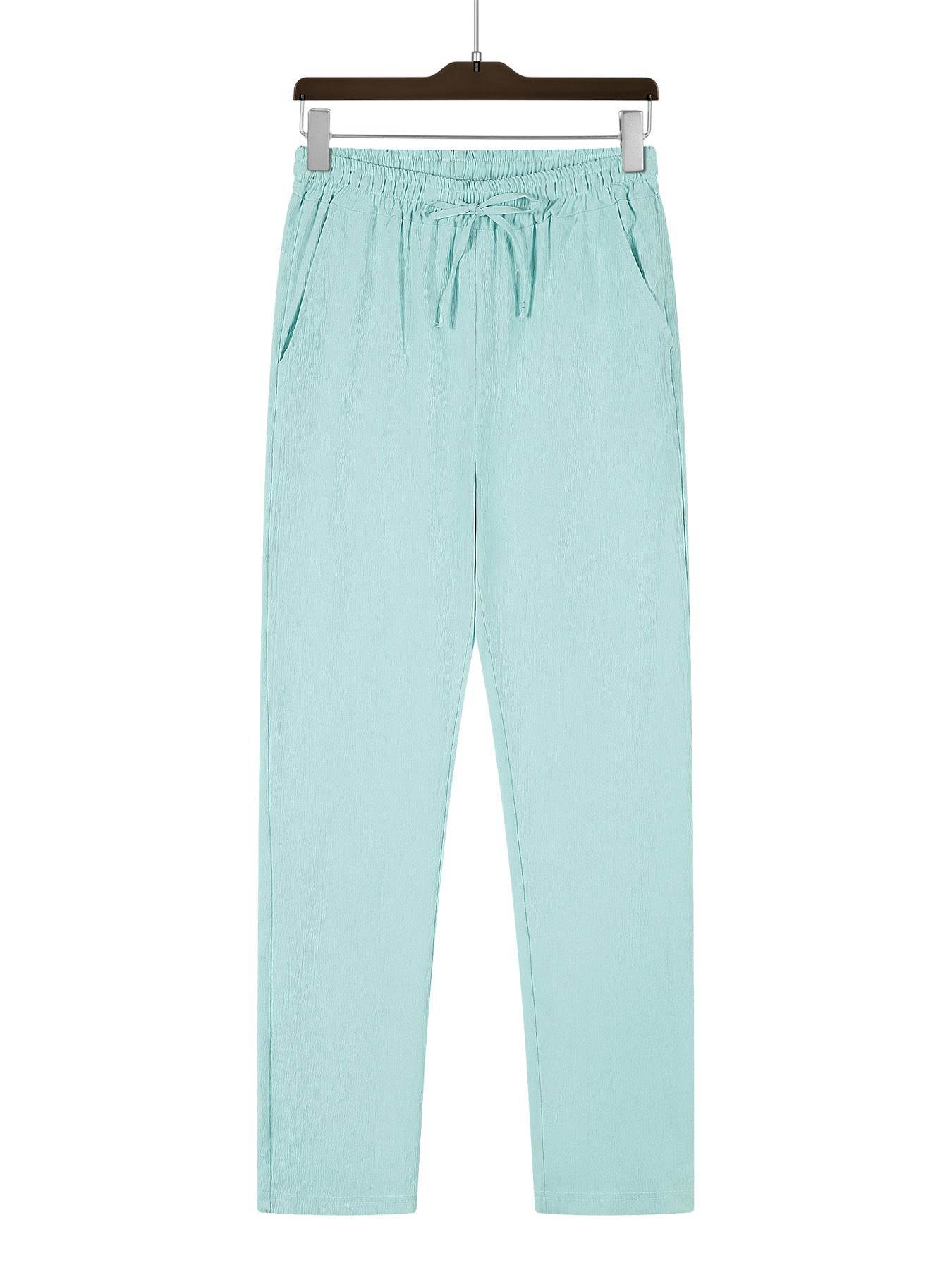 Men's Casual Straight Pants - Mid Waist, Micro-Elastic, Bamboo Fiber - Buy Center