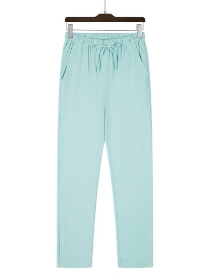 Men's Casual Straight Pants - Mid Waist, Micro-Elastic, Bamboo Fiber - Buy Center