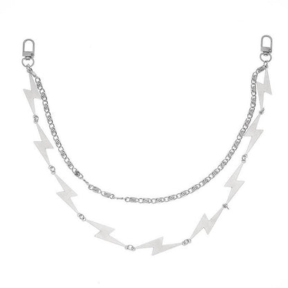 Buycenter Alloy Waist Chain - Lightning Zipper Punk Body Jewelry - Buy Center