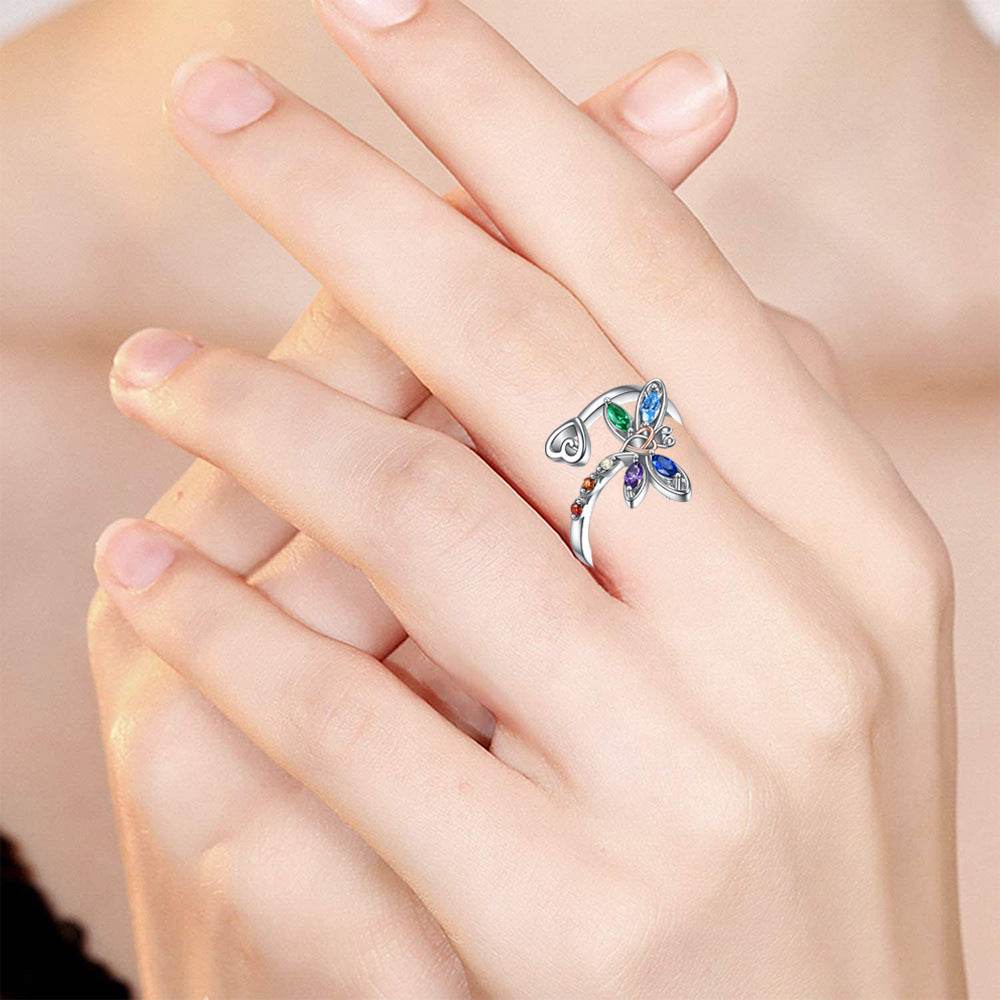 Buy Center Colorful Butterfly Ring - Stylish Zinc Alloy Design for Women - Buy Center