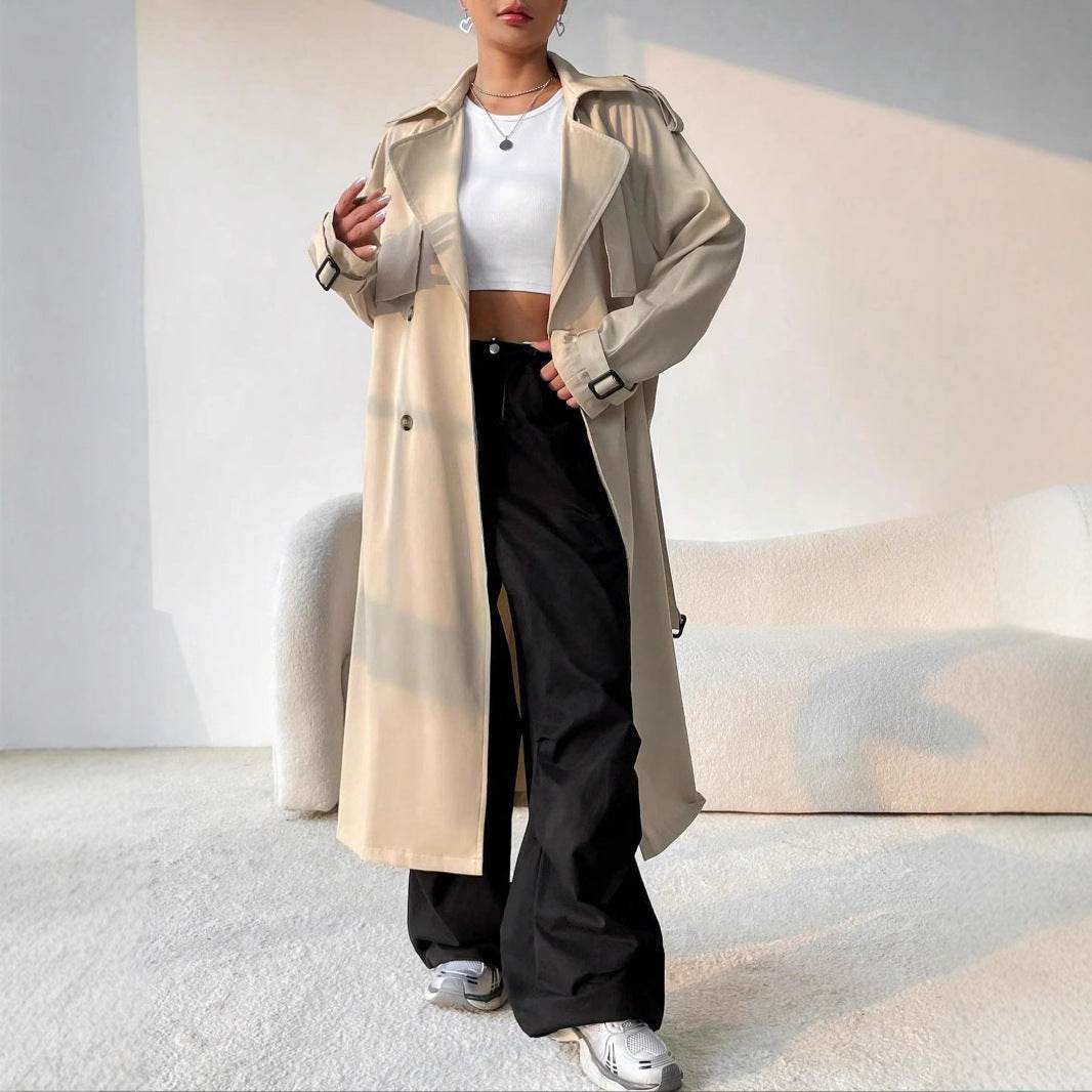 Elegant Khaki Trench Coat for Women - Stylish Casual Layering 2025 - Buy Center