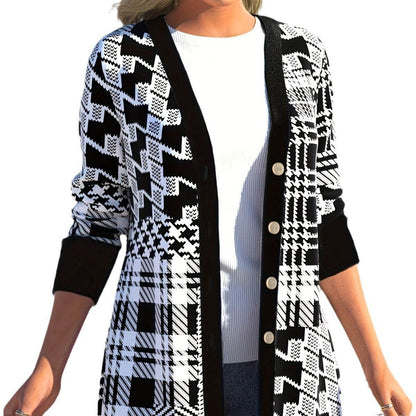 Buycenter Casual Loose Cardigan - Long Sleeve Black Jacket for Women - Buy Center