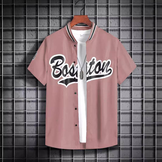 Loose Printed Letters Casual Shirt - Breathable Korean Style in 6 Colors - Buy Center