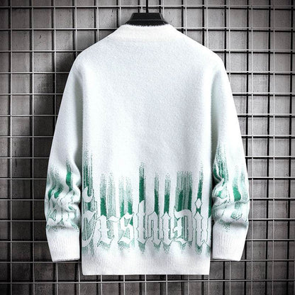 Men's Thickened Half High Collar Sweater - Warm Rabbit Fur Pullover - Buy Center