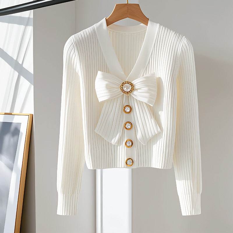 Buycenter Chic White Long-Sleeved Sweater - High-End Casual Fashion - Buy Center