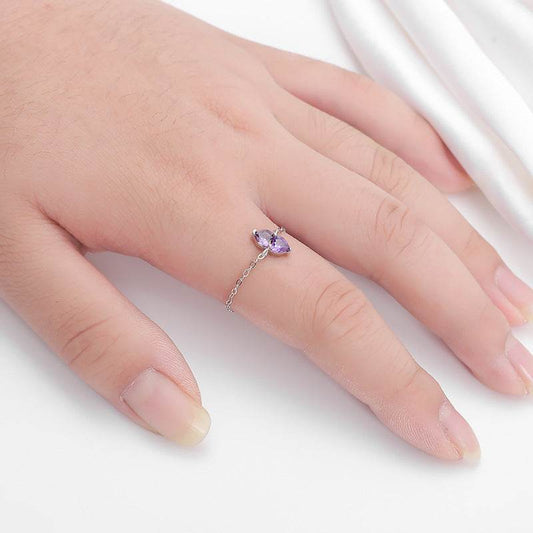 Buycenter 925 Sterling Silver Stretch Ring - December Birthday Heart Design - Buy Center