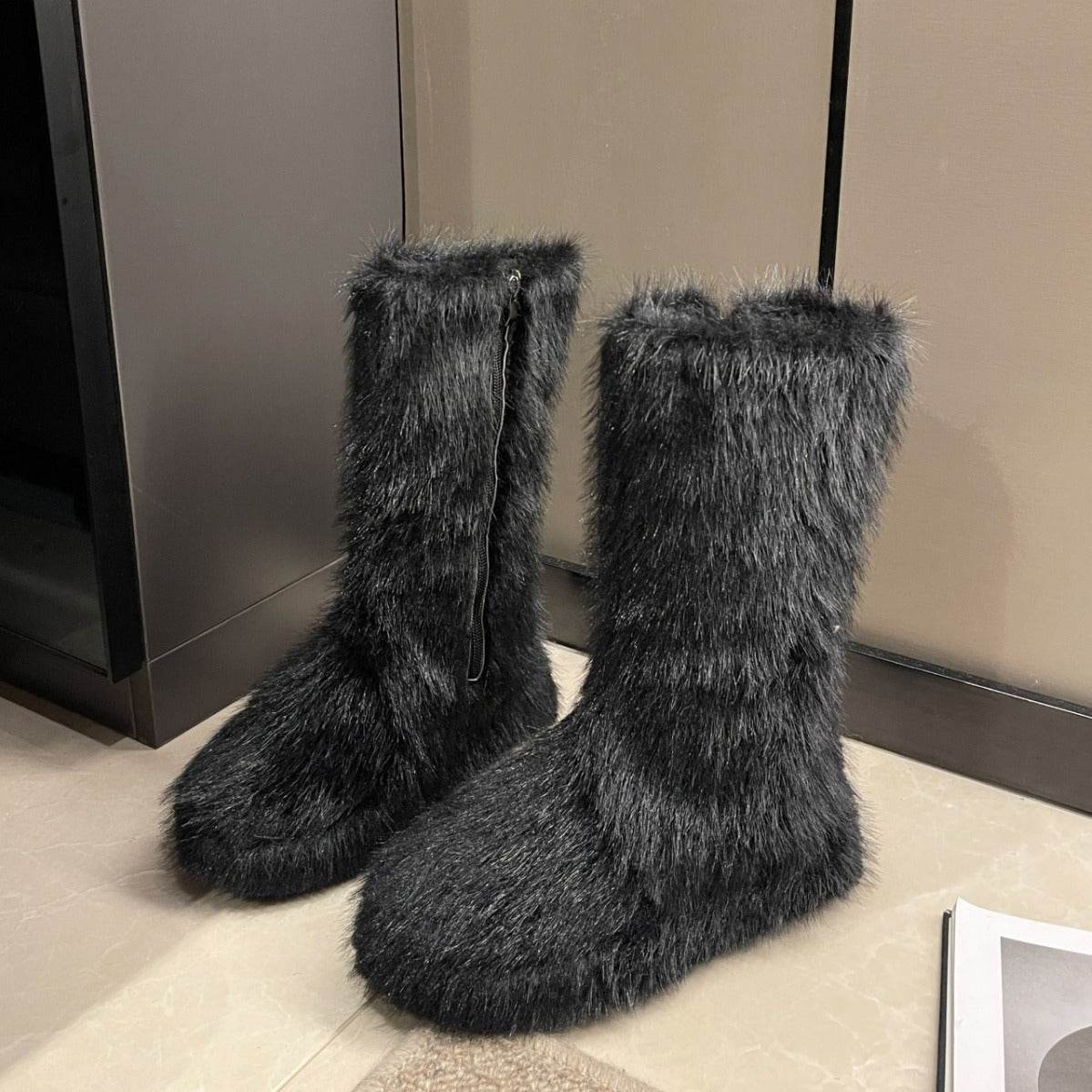 Stylish Women's Fleece-Lined Cotton Boots - Thick Bottom, Thermal Insulated - Buy Center