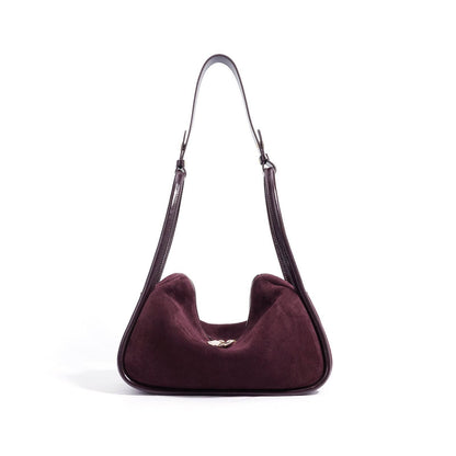 Women's Frosted Pillow Handbag - Stylish Burgundy & Coffee Shoulder Bag - Buy Center