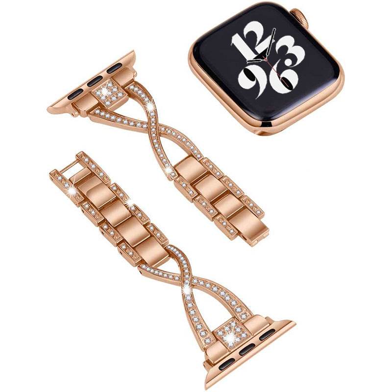 Fashion X-type Stainless Steel Strap for Apple Watch - Snap Button Style - Buy Center