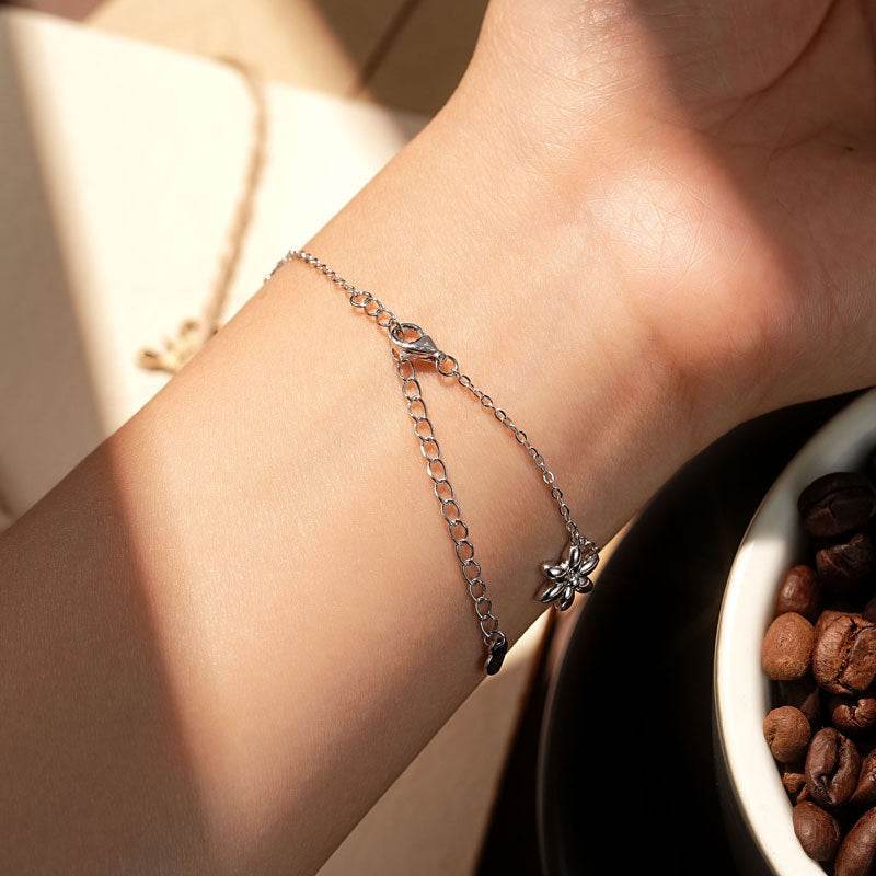 Sterling Silver Moissanite Flower Bracelet - Elegant Gift for Women - Buy Center