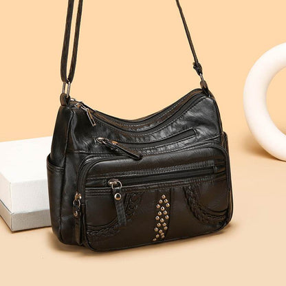 Multi-layer Leather Texture Crossbody Bag - Stylish Shoulder Bag 2025 - Buy Center
