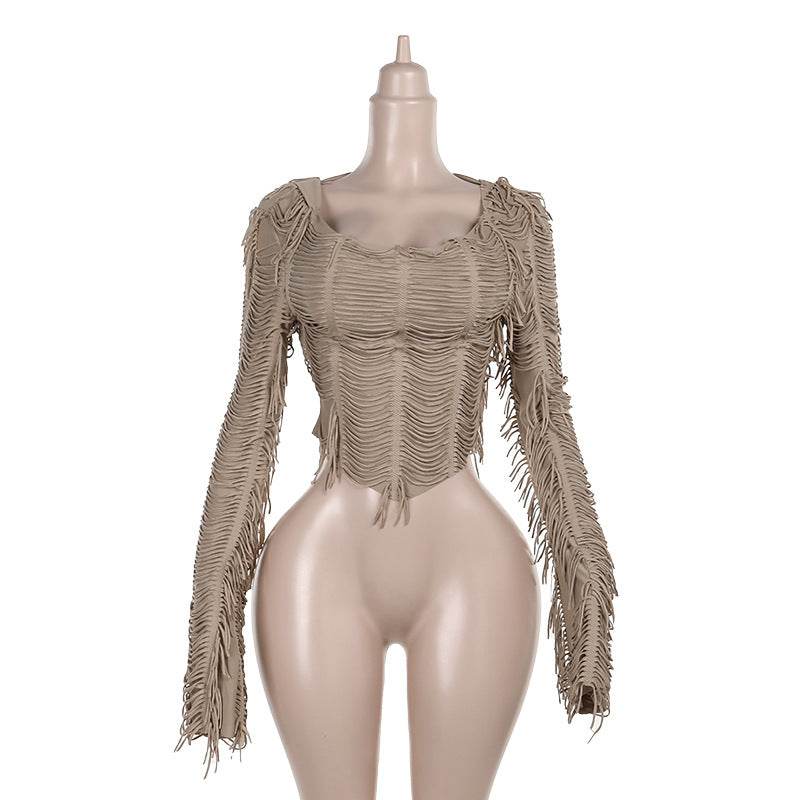 Classic Slim Tassel Hooded Blazer - European & American Style Elegance - Buy Center