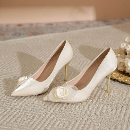 Elegant Stiletto High Heels - Applique Wedding Pumps for Every Occasion - Buy Center