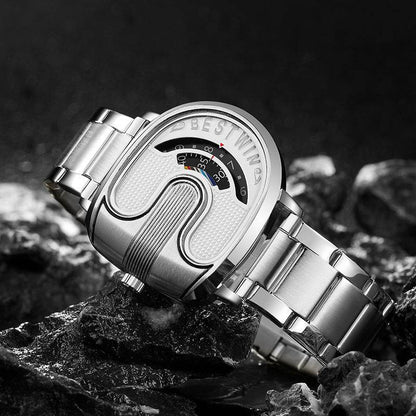 Men's U-Shaped Fashion Watch - Quartz Movement & 30m Waterproof Design - Buy Center