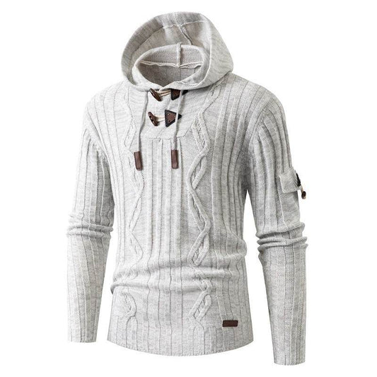 Horn Button Slim Fit Men's Sweater - Cozy Pullover in Stylish Colors - Buy Center