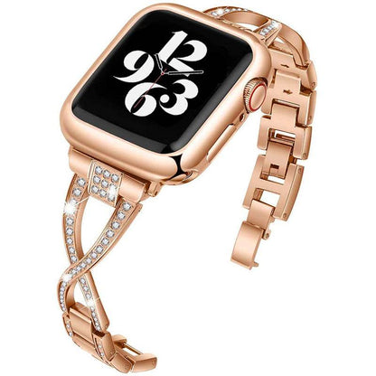 Fashion X-type Stainless Steel Strap for Apple Watch - Snap Button Style - Buy Center