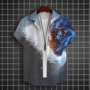3D Printed Men's Fancy Short Sleeve Shirt - Trendy Summer Casual Style - Buy Center