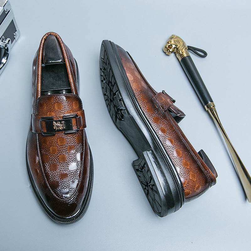 Plus Size Business Casual Leather Shoes - Flat Bottom, Round Toe Comfort - Buy Center