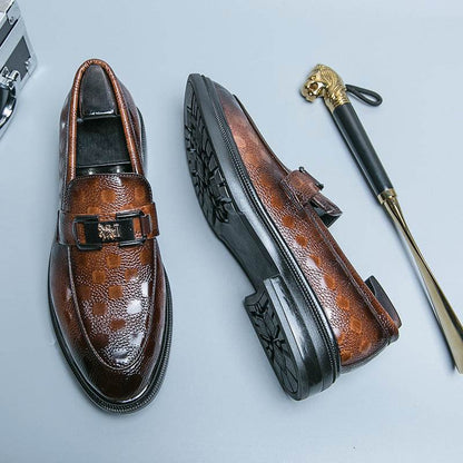 Plus Size Business Casual Leather Shoes - Flat Bottom, Round Toe Comfort - Buy Center