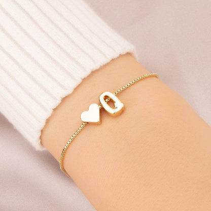 Cute Love Heart Bracelet - Personalized Couple Gift with English Letters - Buy Center