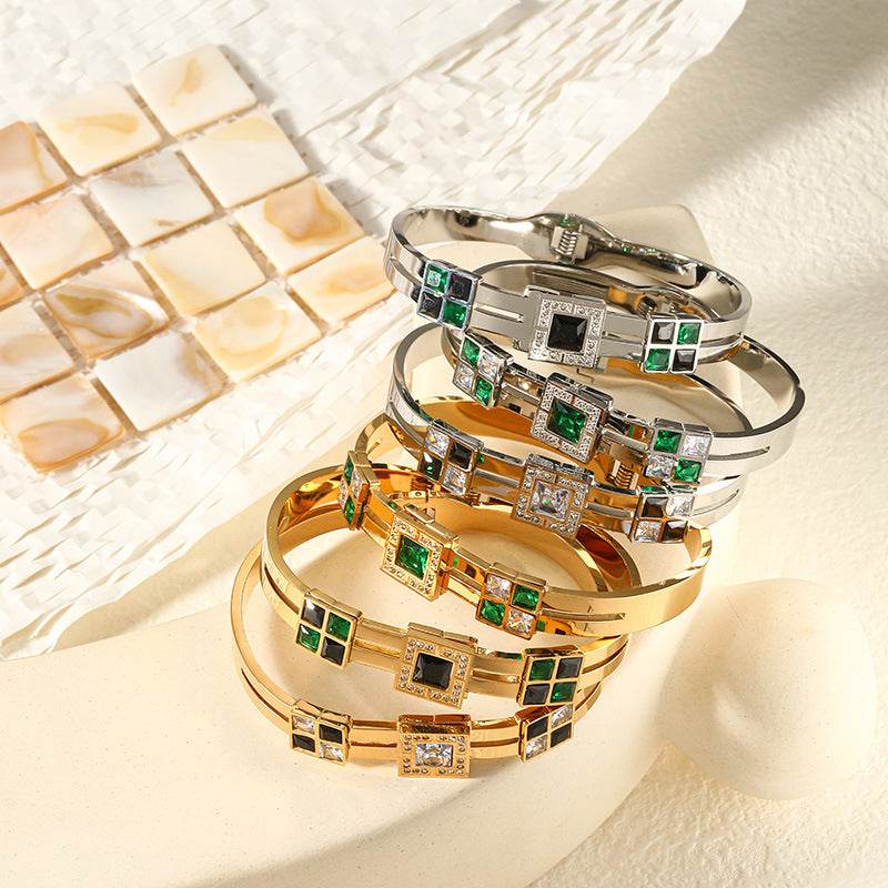 Buy Center 18K Gold Light Luxury Titanium Steel Bracelet - Full Body Design - Buy Center