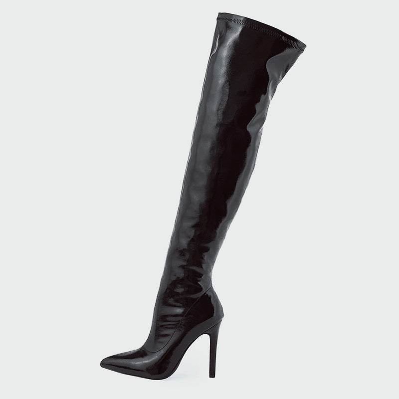 Buycenter Women's Over Knee Boots - Super High Stiletto Heels, Zipper Design - Buy Center