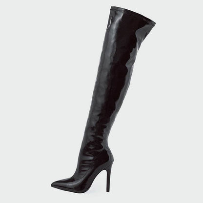 Buycenter Women's Over Knee Boots - Super High Stiletto Heels, Zipper Design - Buy Center