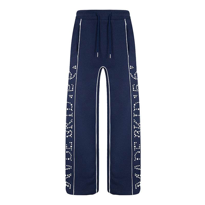 Stylish Casual Sports Pants - Loose Hot Diamond Letter Stripes for Teens - Buy Center