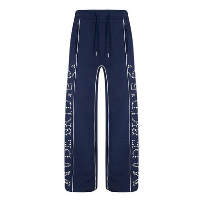 Stylish Casual Sports Pants - Loose Hot Diamond Letter Stripes for Teens - Buy Center