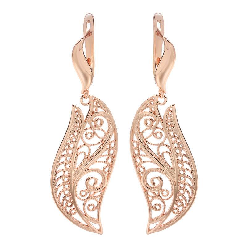 Women’s Retro Hollow Earrings - Rose Gold Geometric Fashion Jewelry - Buy Center