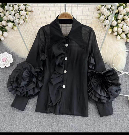 Stylish Loose Western-Style Women's Shirt - Trendy Long Sleeve Blazer - Buy Center