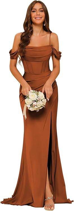 Buycenter Off-the-shoulder Satin Ball Gown - Dusty Rose & More Colors - Buy Center