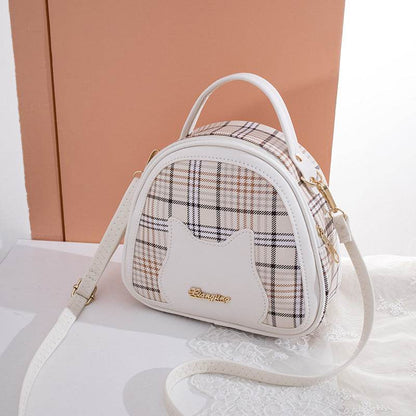 Women's Cat Pattern Shoulder Bag - Stylish Checks, Chic Colors 2025 - Buy Center