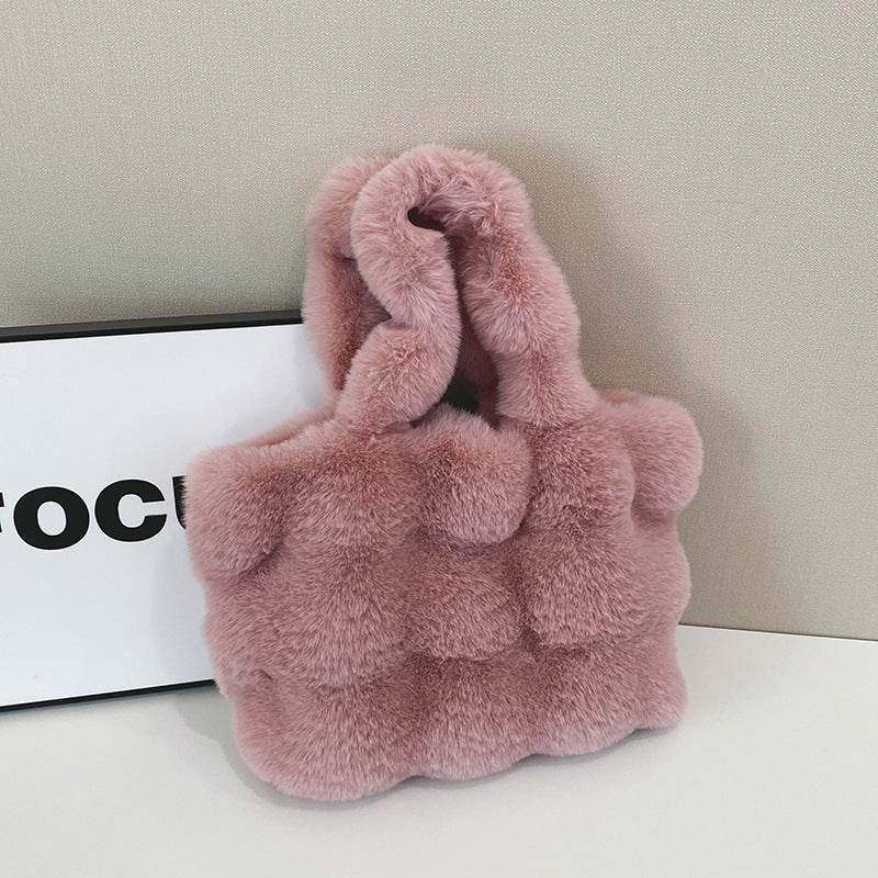 Ladies Plush Tote Bag - Stylish Large Capacity Shoulder Bag 2025 - Buy Center