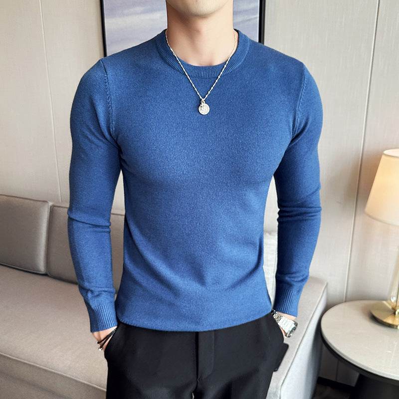Modal Anti-Pilling Round Neck Sweater for Men - Slim Fit, Work Ready - Buy Center