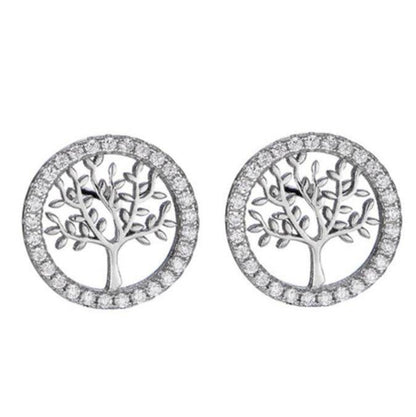 Elegant 925 Silver Tree Zircon Earrings - Stylish & Durable Jewelry for Women - Buy Center